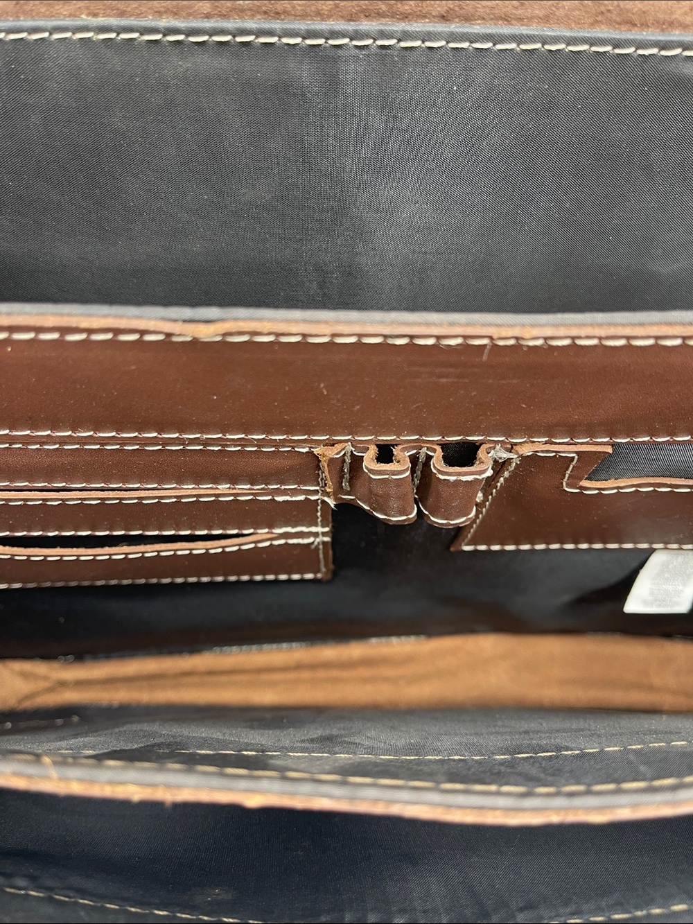 SIR ARTHUR Leather Messenger Briefcase - Brown VINTAGE - Picture 7 of 9